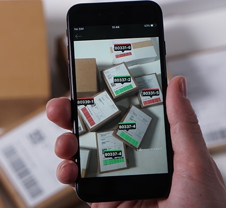 sorting packages using smartphone