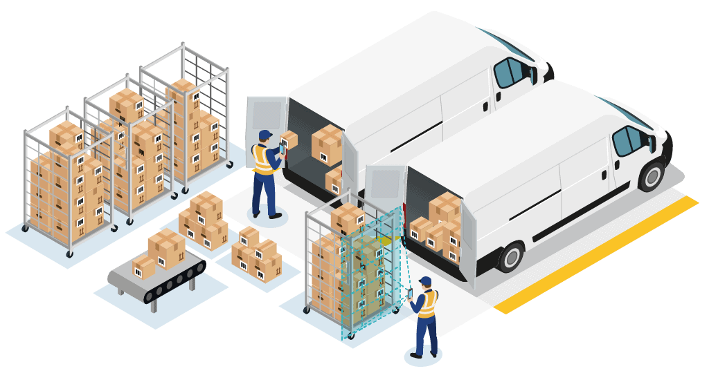 driver operation loading vans