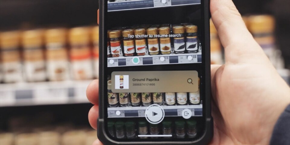In-store order picker using augmented reality (AR) on a smartphone to find a product
